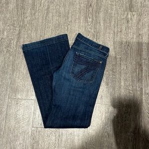 7 for all mankind dark wash, dojo, boot cut jeans!